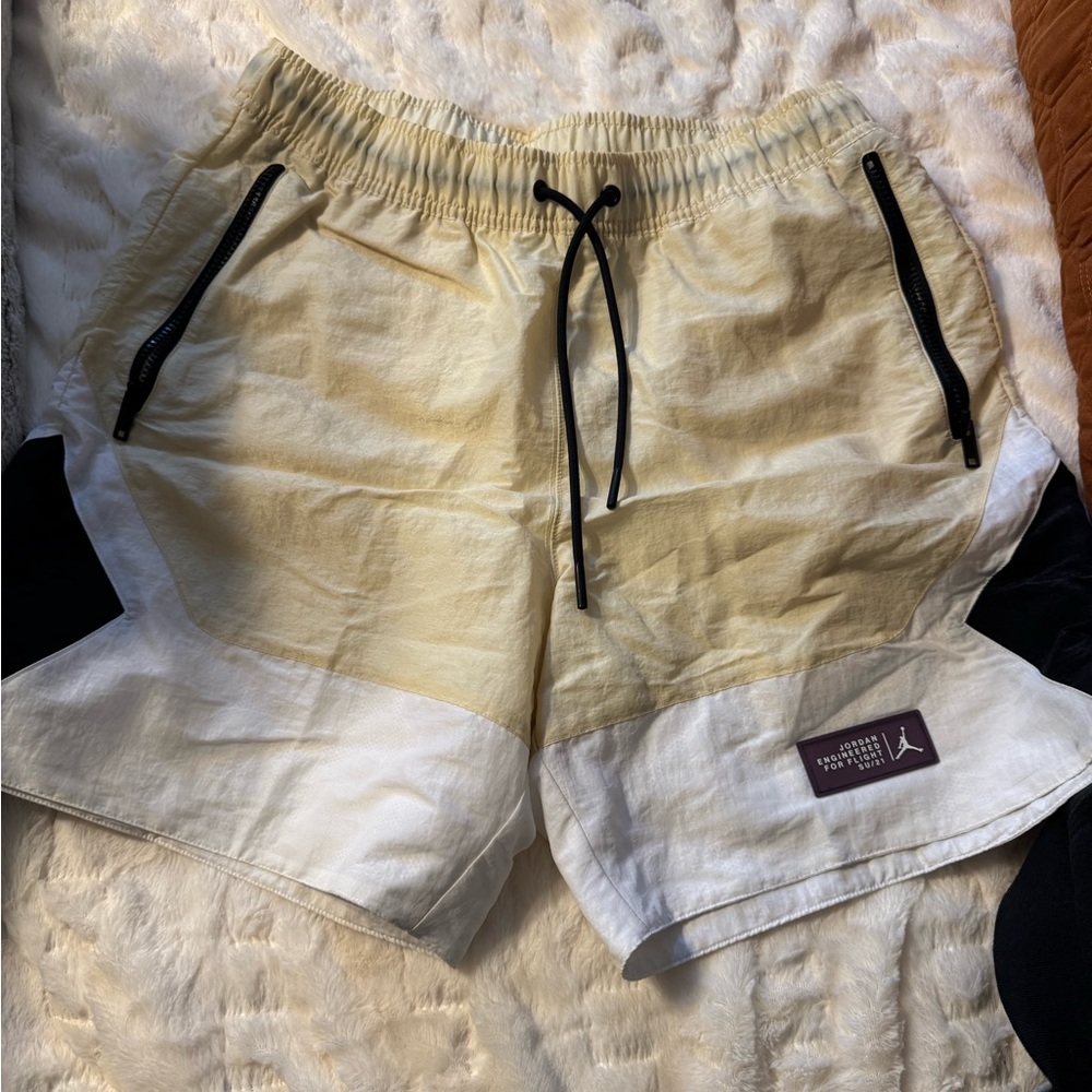 Jordan Men's Tan and White Shorts